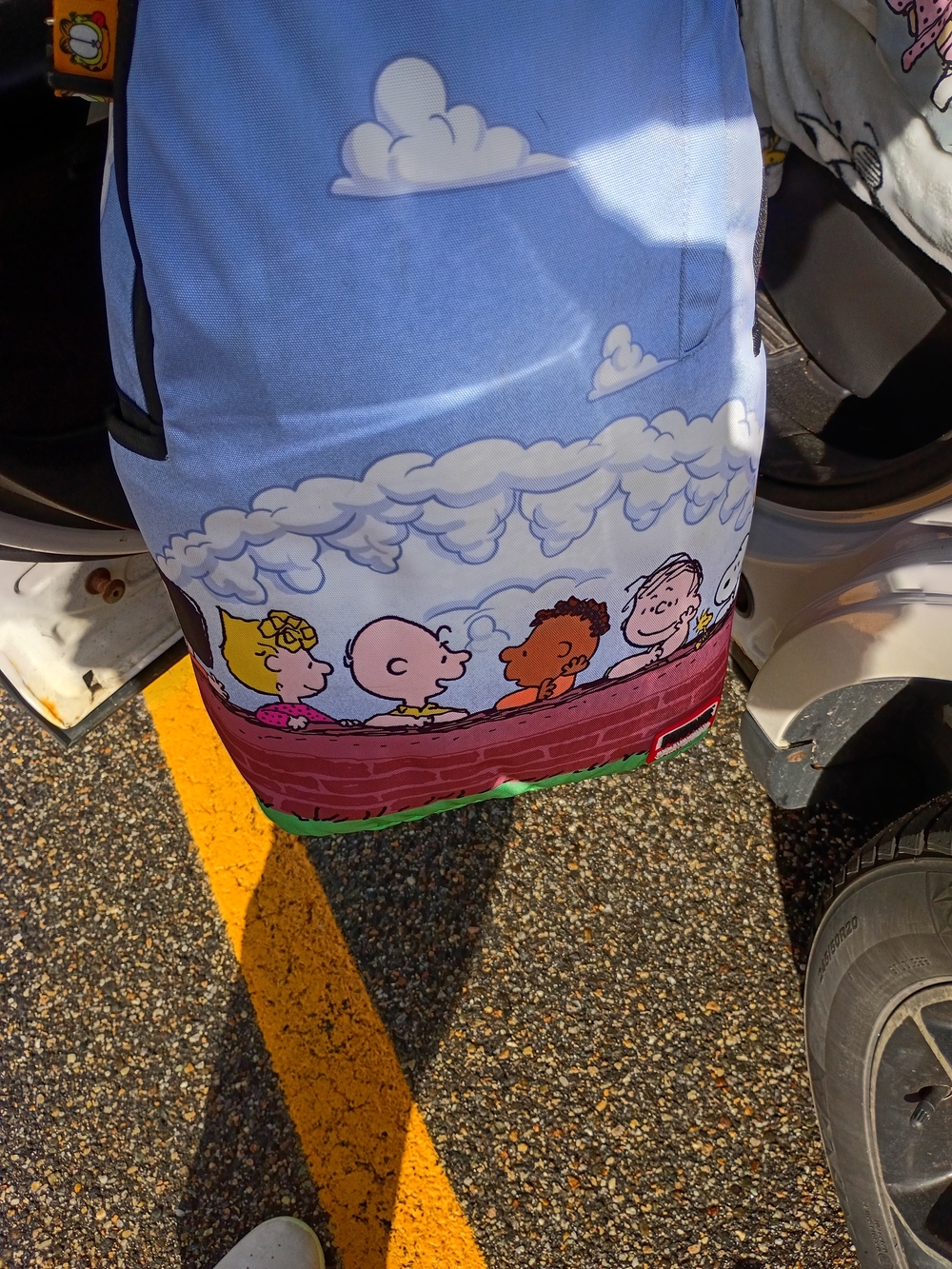 Sprayground Peanuts Cartoon Sky Blue Backpack